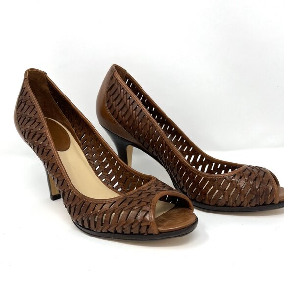 Cole Haan Eve Air Brown Leather Open toe Pumps 9 - Picture 8 of 8